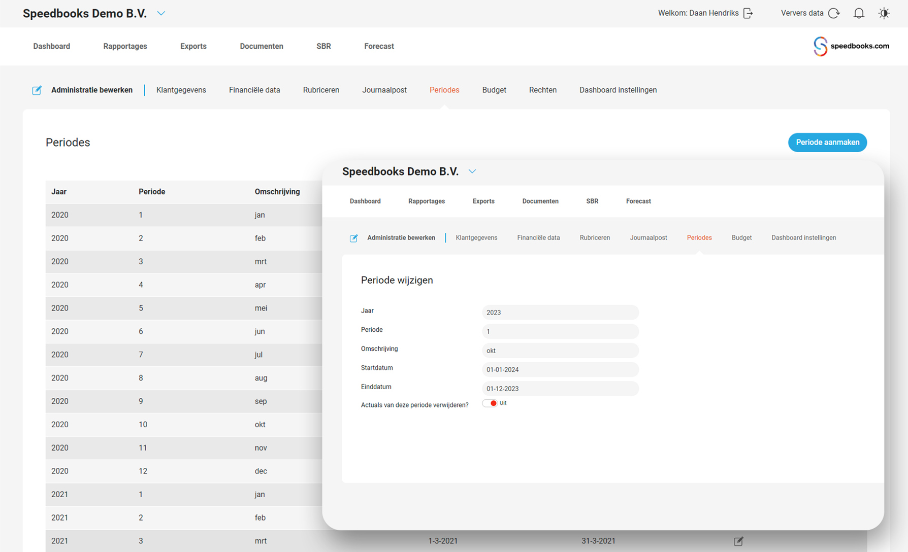 Periodes in Speedbooks